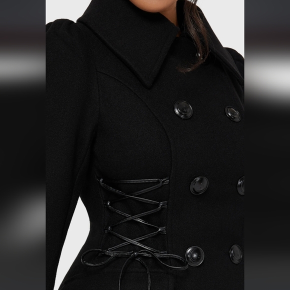 Killstar Black Trench Coat - Picture 2 of 5